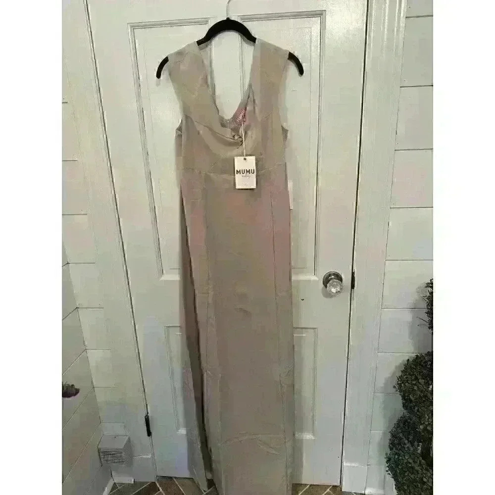 Show Me Your Mumu oyster color Zurich knot gown NWT size XL